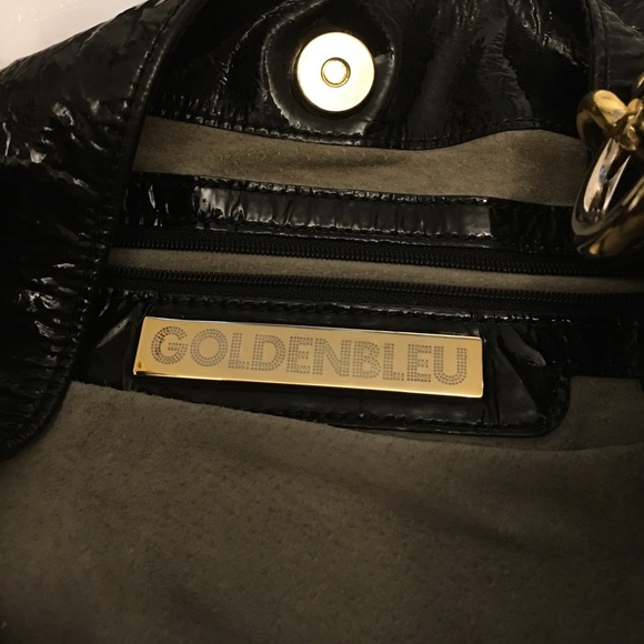 GOLDENBLEU Patent Leather Double Zipper bag - Picture 5 of 8